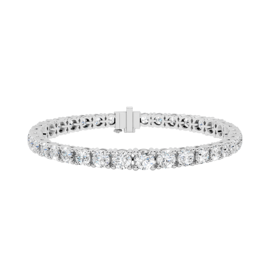 Graduated Round-Cut Diamond Tennis Bracelet