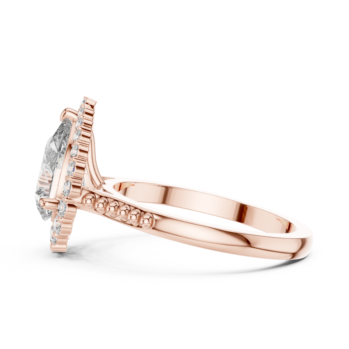 Pear Shape Diamond Halo Ring