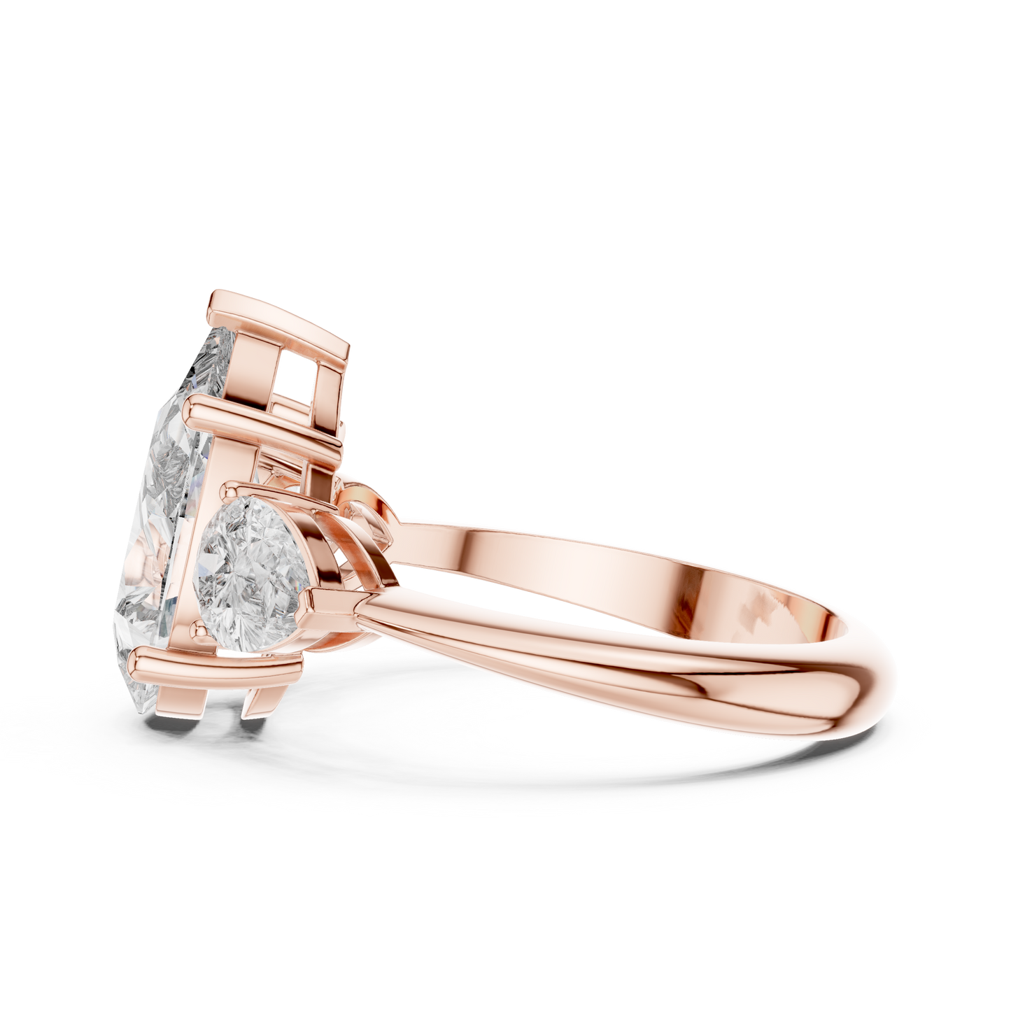 Pear Cut Three Stone Diamond Ring