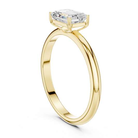 Contemporary Emerald Cut Solitaire