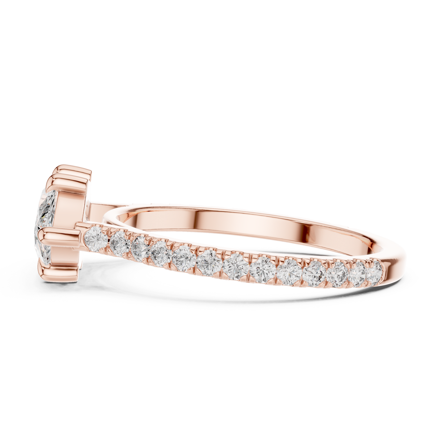 Modern Marquise Sculpted Pave Ring