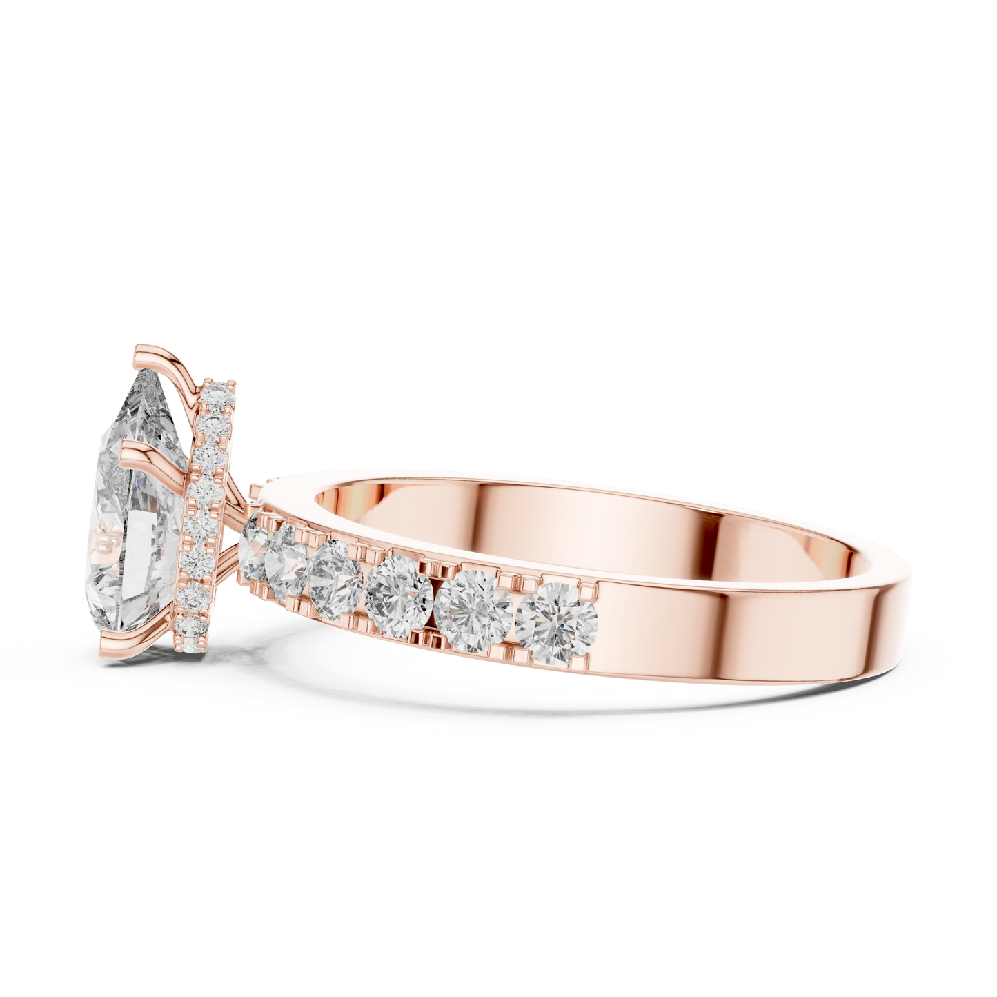 Classic Pear Diamond Ring with Graduated Shoulders