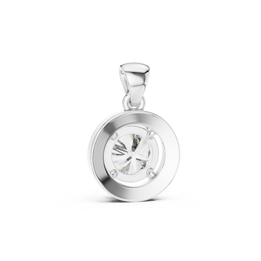 Classic Round Halo Diamond Pendant Necklace