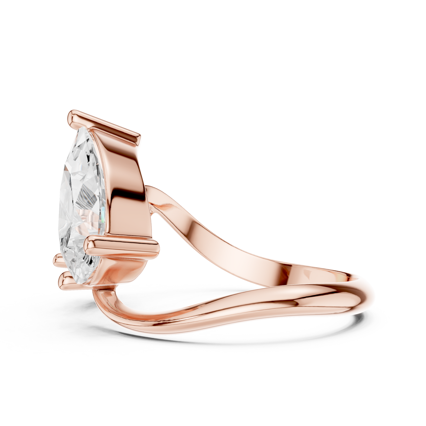 Round and Pear Two-Stone Diamond Ring