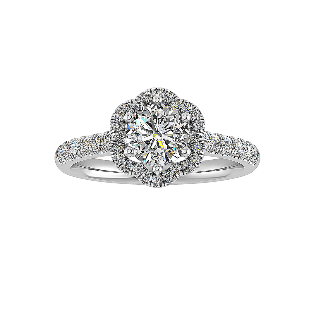 Daffodil Halo Engagement Ring