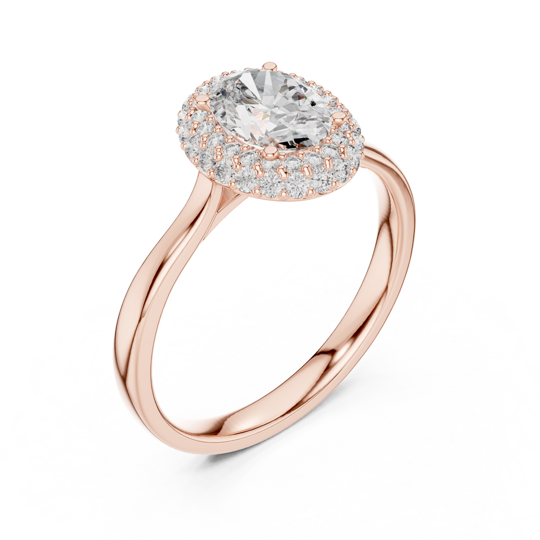 Oval Cut Double Halo Engagement Ring