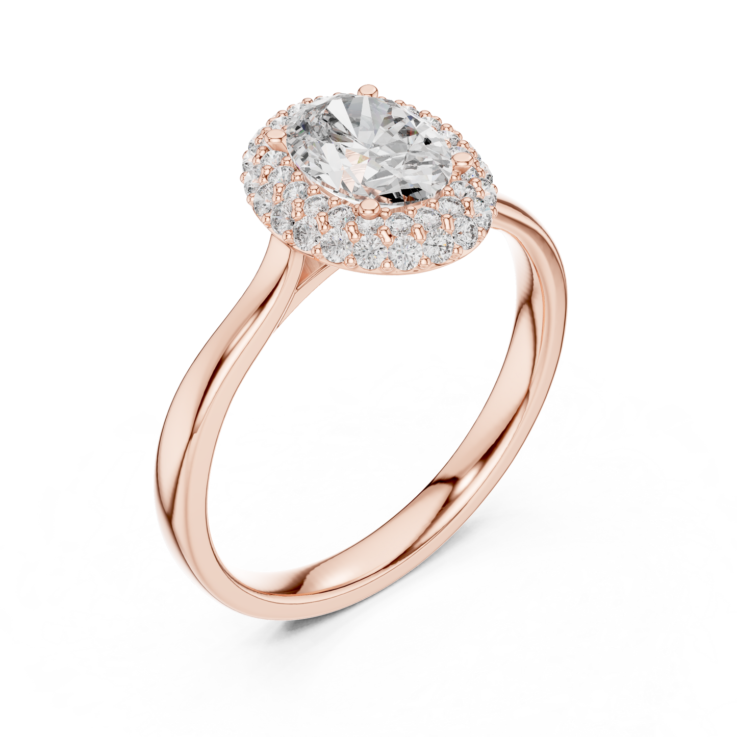 Oval Cut Double Halo Engagement Ring