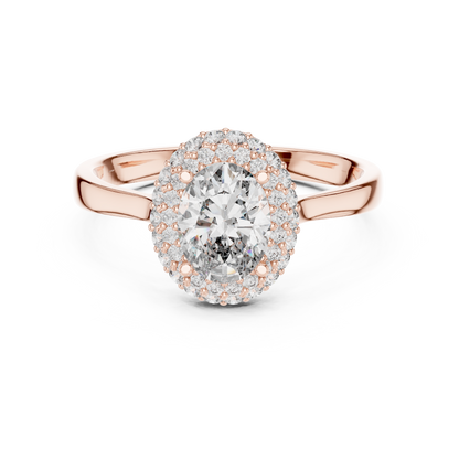 Oval Cut Double Halo Engagement Ring