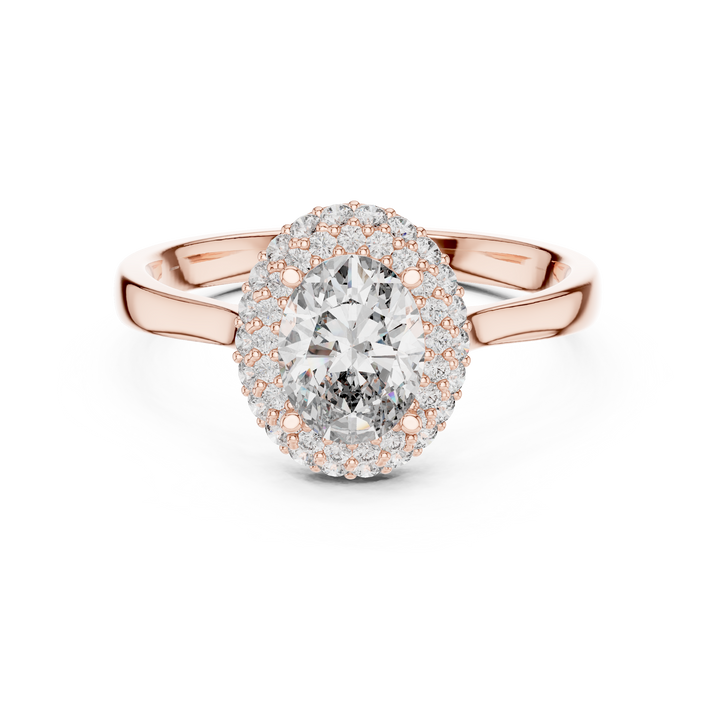 Oval Cut Double Halo Engagement Ring