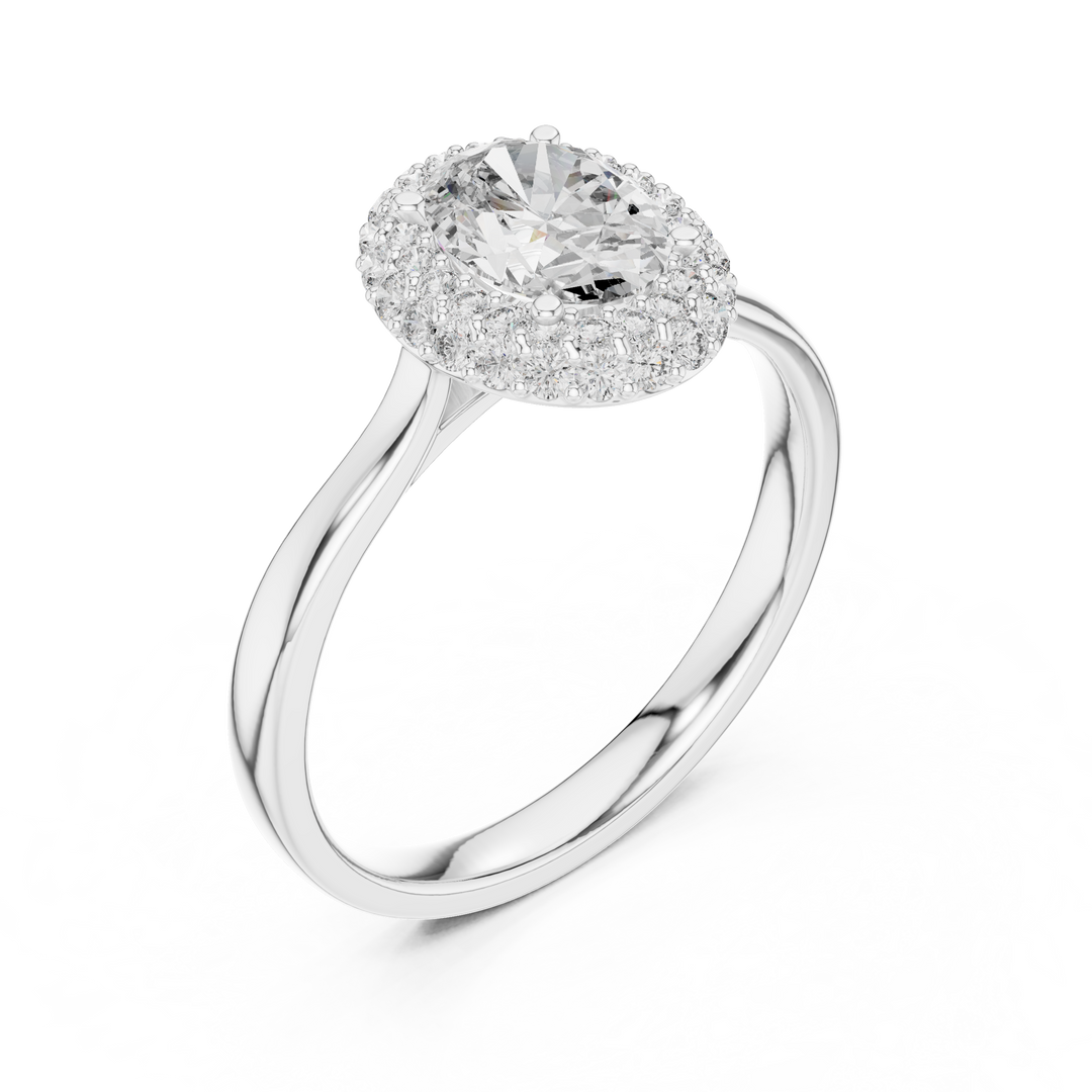 Oval Cut Double Halo Engagement Ring
