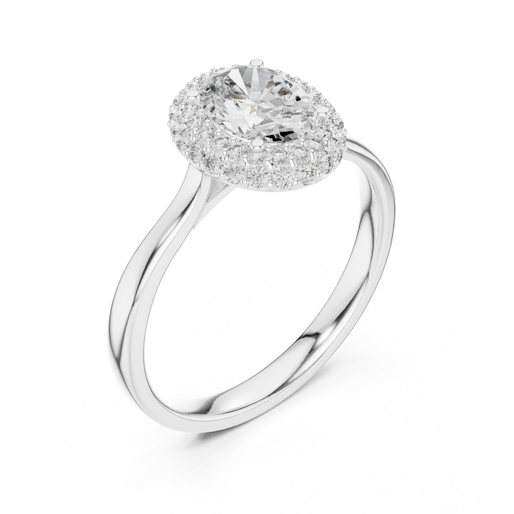Oval Cut Double Halo Engagement Ring