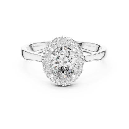 Oval Cut Double Halo Engagement Ring