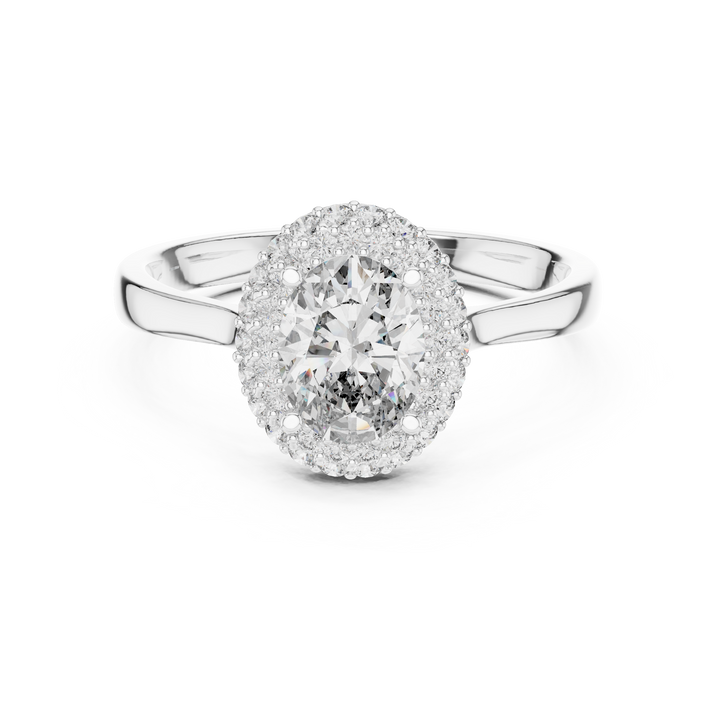 Oval Cut Double Halo Engagement Ring
