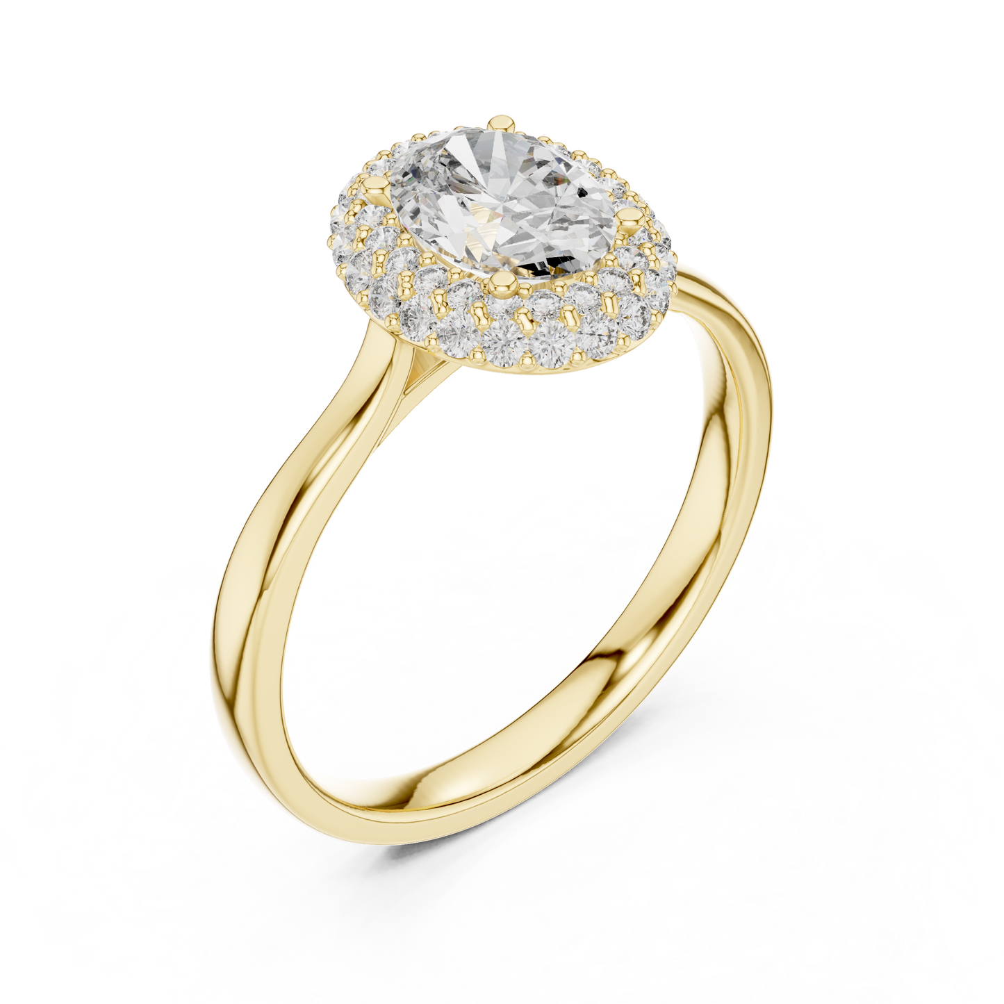 Oval Cut Double Halo Engagement Ring