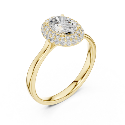 Oval Cut Double Halo Engagement Ring