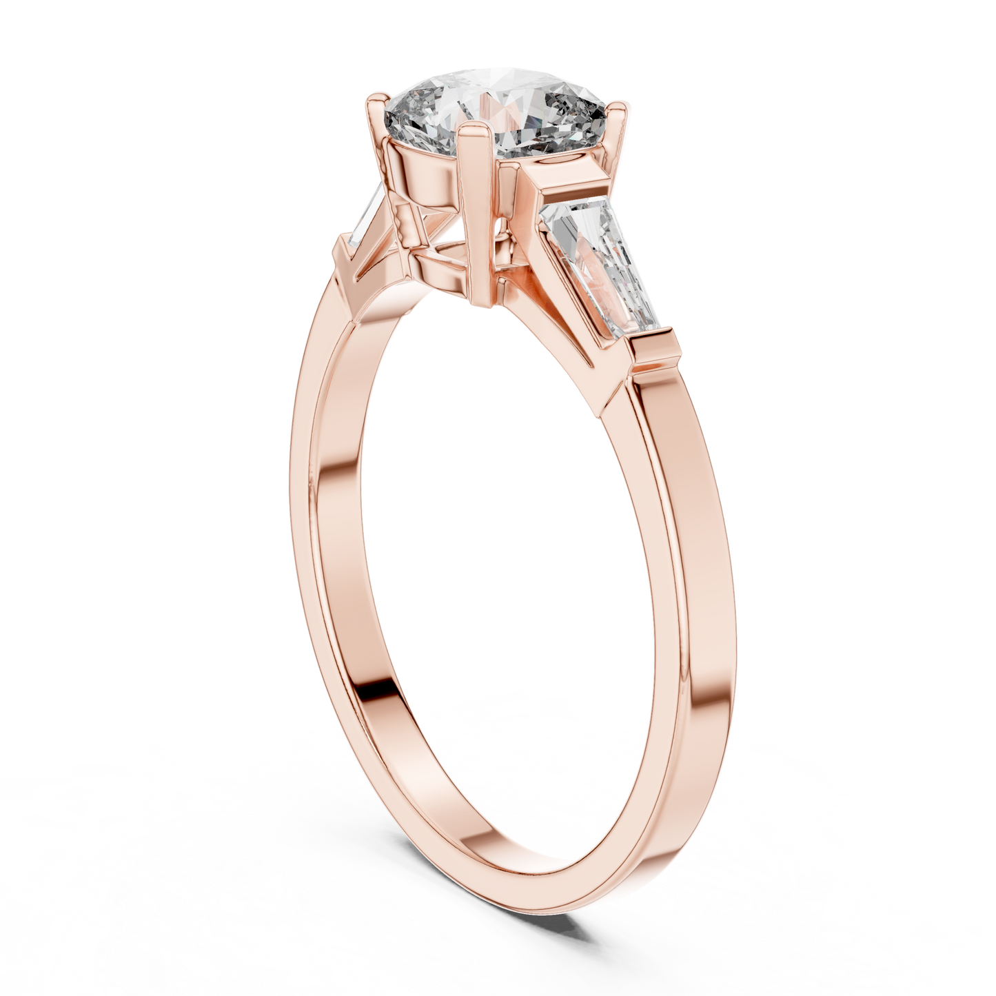 Cushion Diamond Ring with Baguette Side Stones