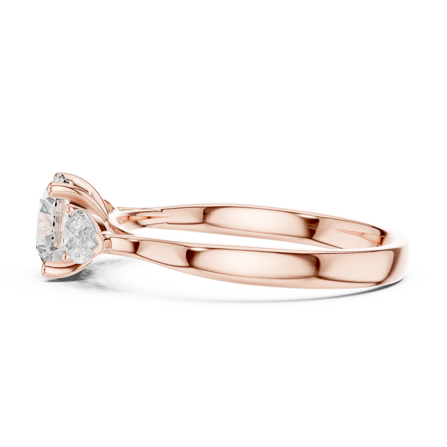 Round Pear Three Stone Diamond Ring