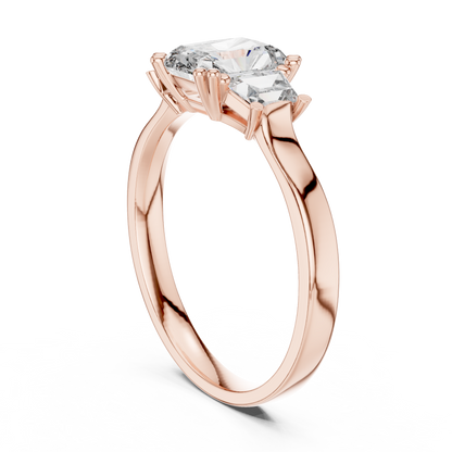 Radiant Color Stone Ring with Custom Baguette Side Stones