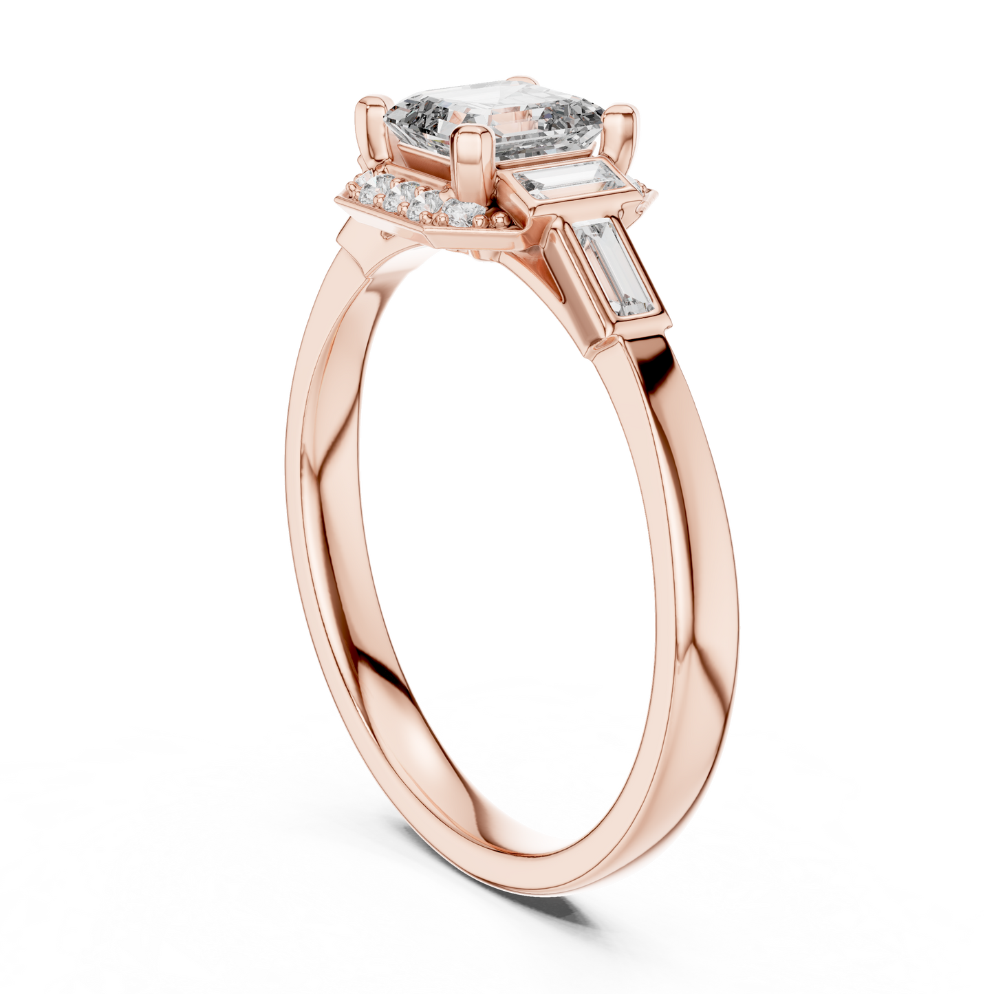 Classic Emerald Cut Halo Engagement Ring