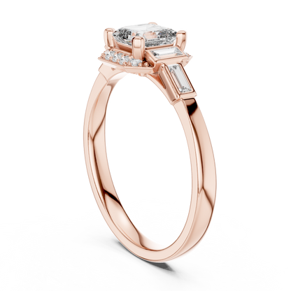 Classic Emerald Cut Halo Engagement Ring