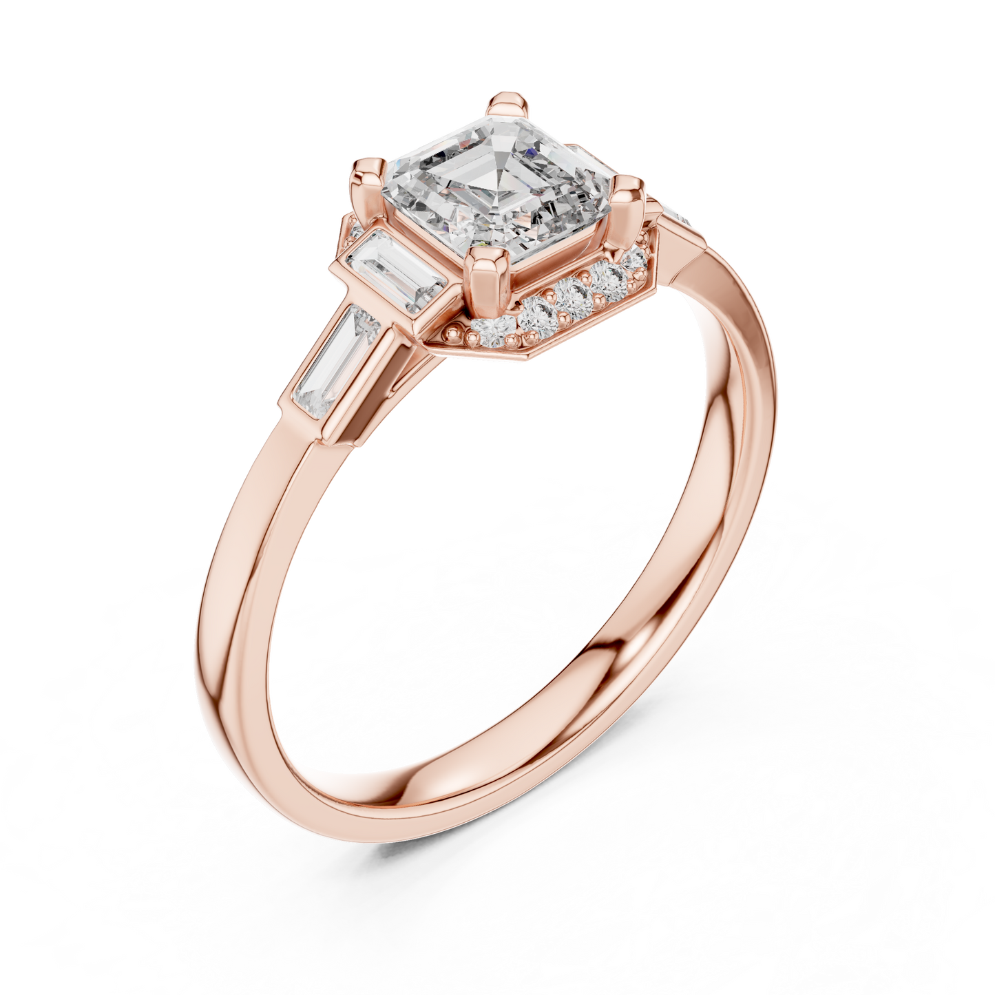 Classic Emerald Cut Halo Engagement Ring