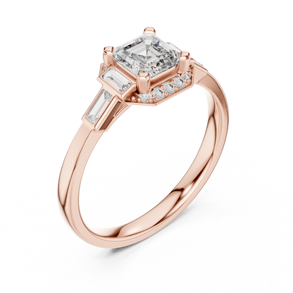 Classic Emerald Cut Halo Engagement Ring