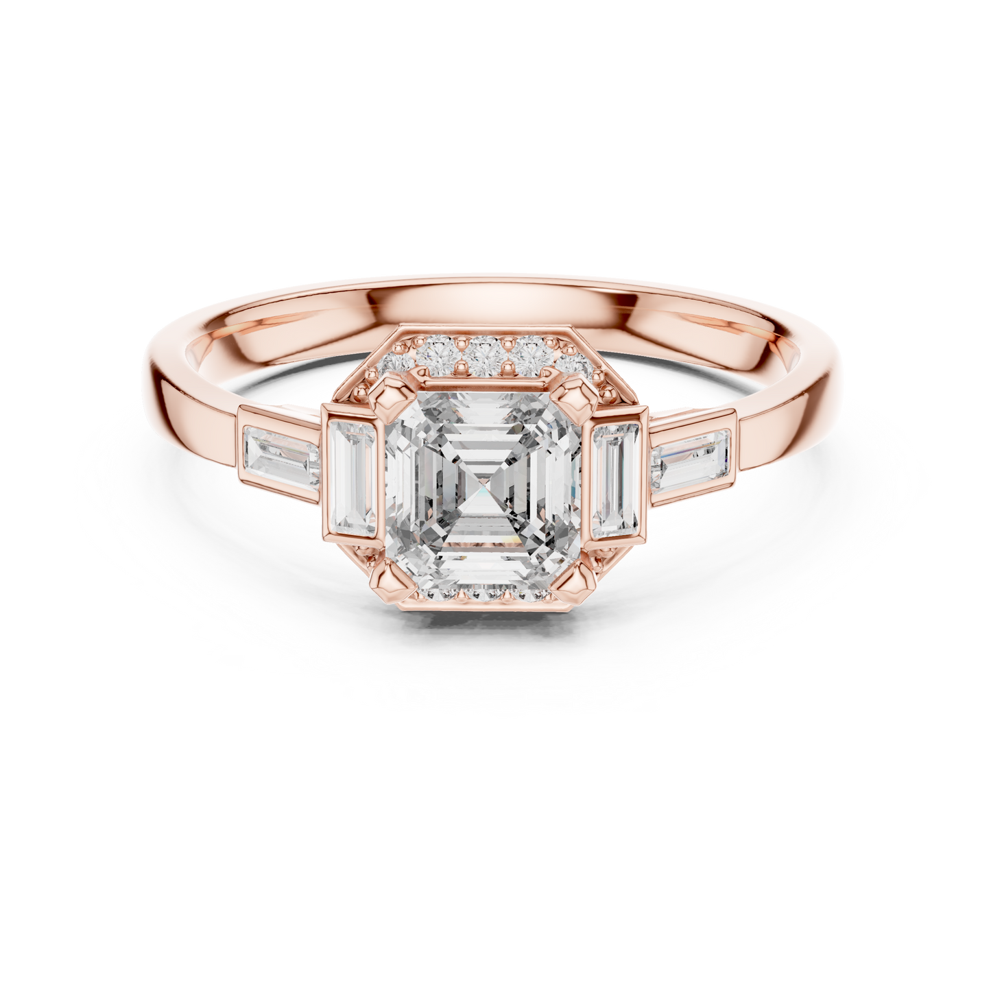 Classic Emerald Cut Halo Engagement Ring