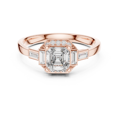 Classic Emerald Cut Halo Engagement Ring