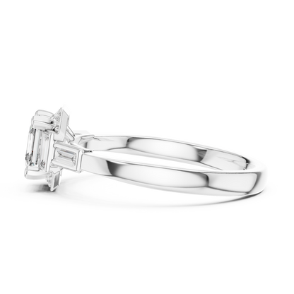 Classic Emerald Cut Halo Engagement Ring