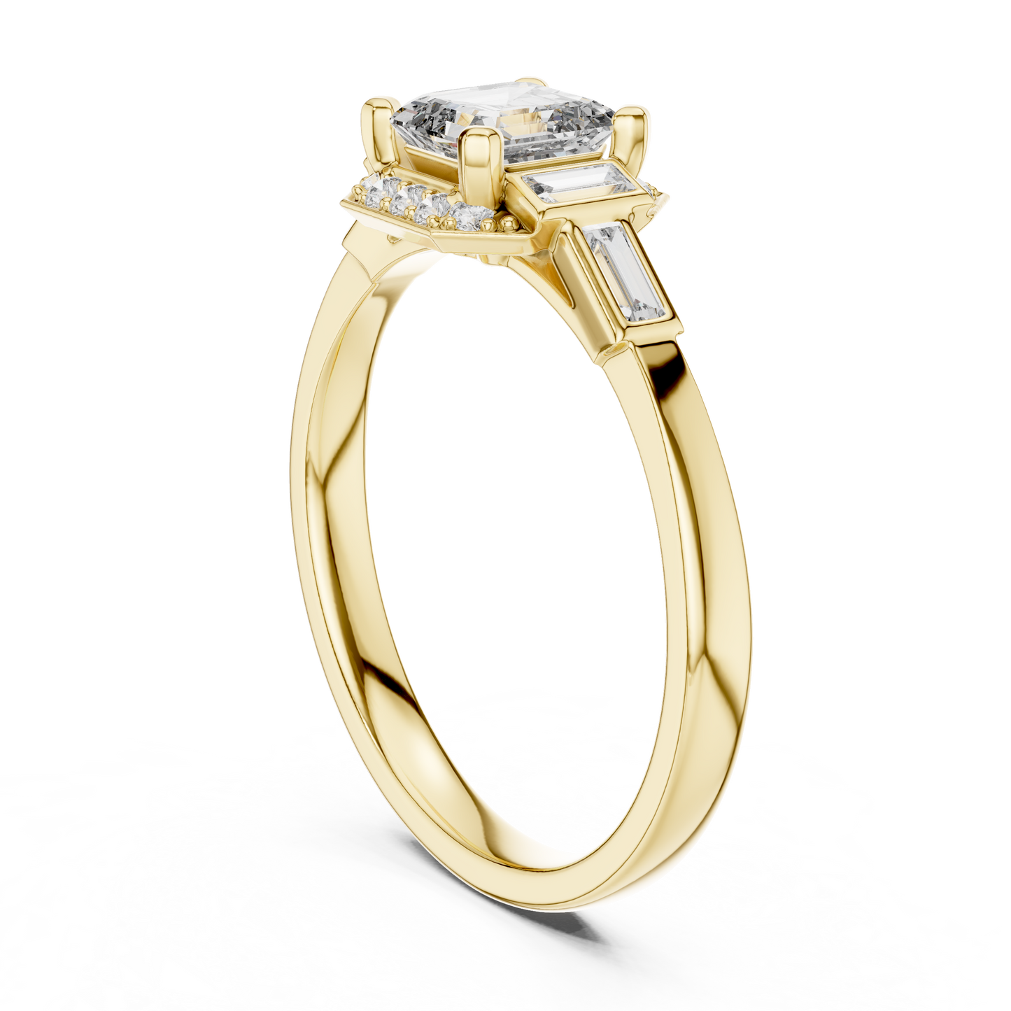 Classic Emerald Cut Halo Engagement Ring