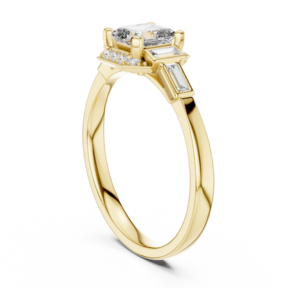 Classic Emerald Cut Halo Engagement Ring