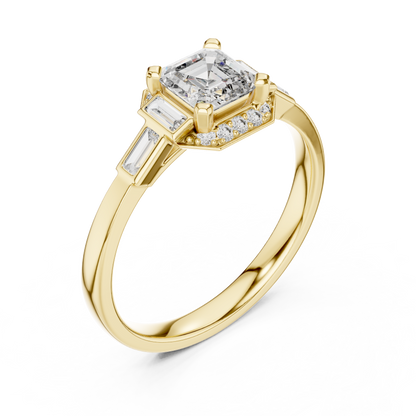 Classic Emerald Cut Halo Engagement Ring