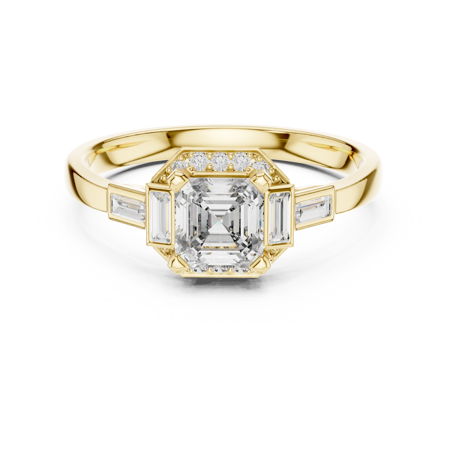 Classic Emerald Cut Halo Engagement Ring