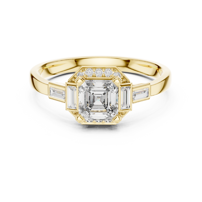 Classic Emerald Cut Halo Engagement Ring