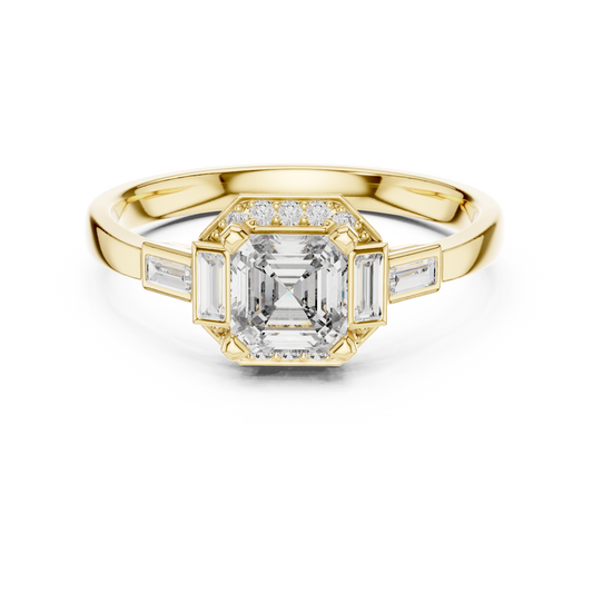 Classic Emerald Cut Halo Engagement Ring