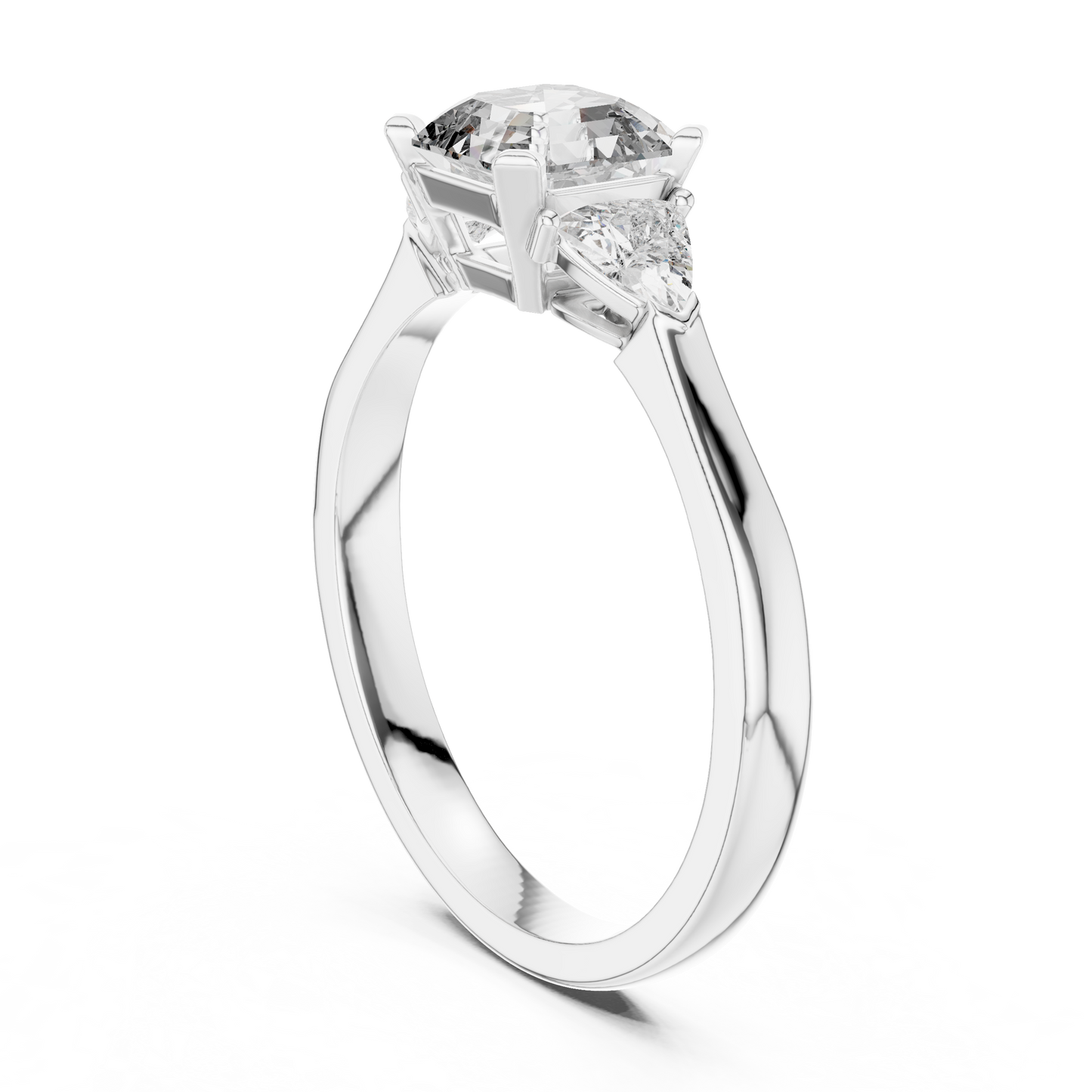 Emerald Cut and Trillion Three-Stone Diamond Ring