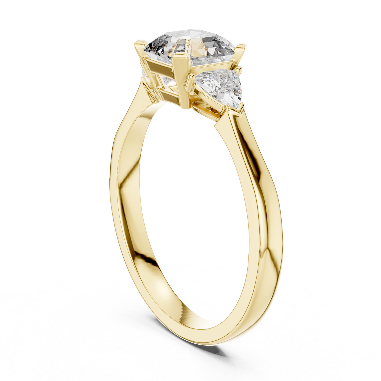 Emerald Cut and Trillion Three-Stone Diamond Ring