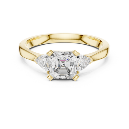 Emerald Cut and Trillion Three-Stone Diamond Ring