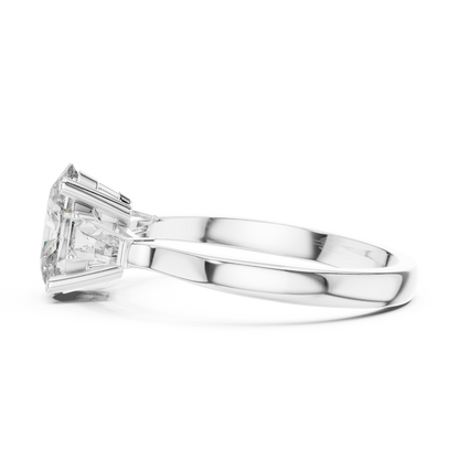 Oval and Baguette Three-Stone Diamond Ring