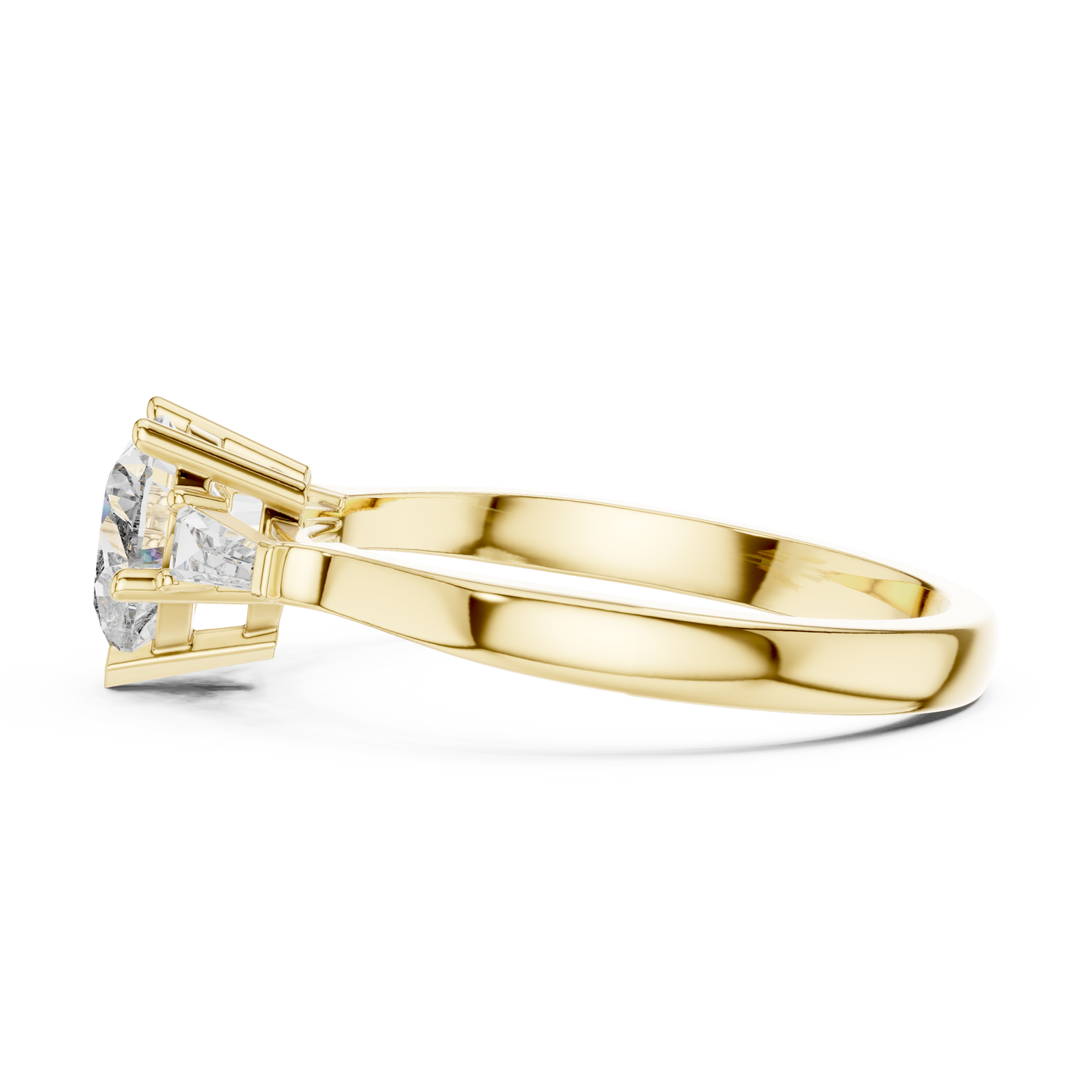 Heart Cut Diamond Ring with Baguette Side Stones