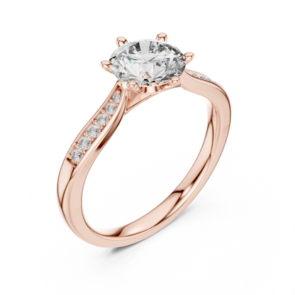 Pave Shoulder Engagement Ring
