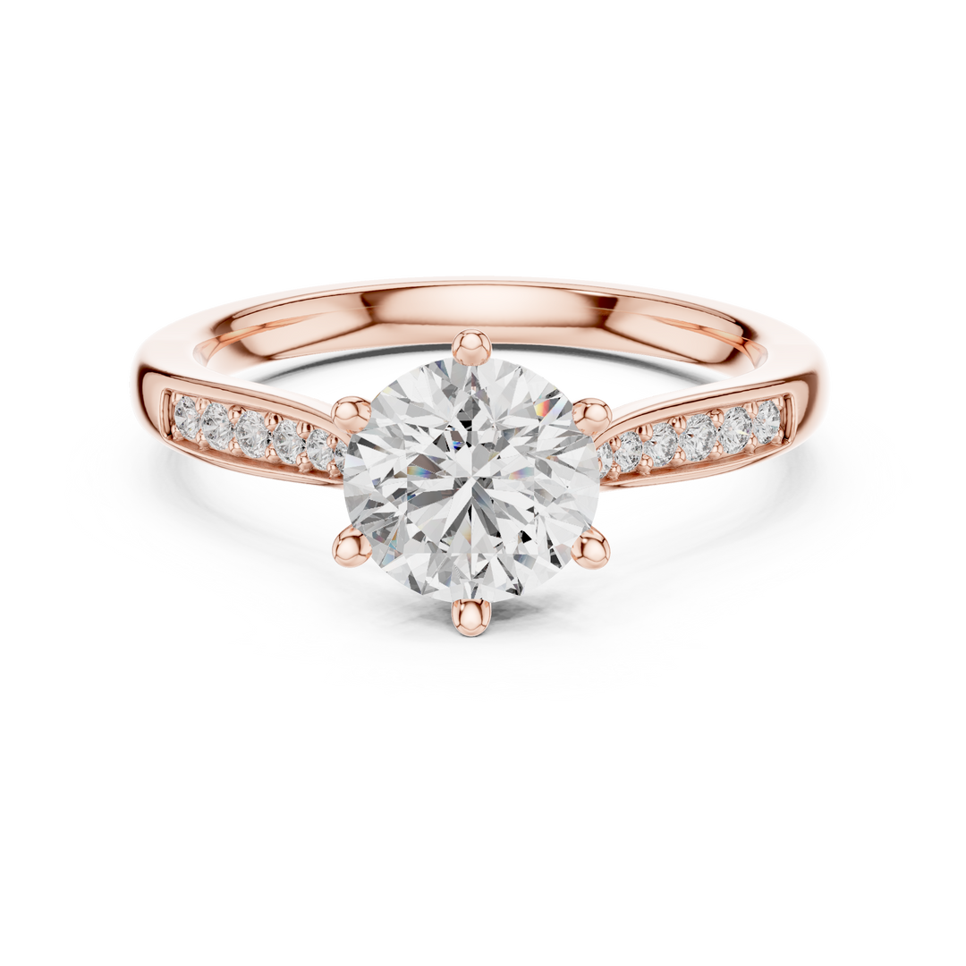 Pave Shoulder Engagement Ring
