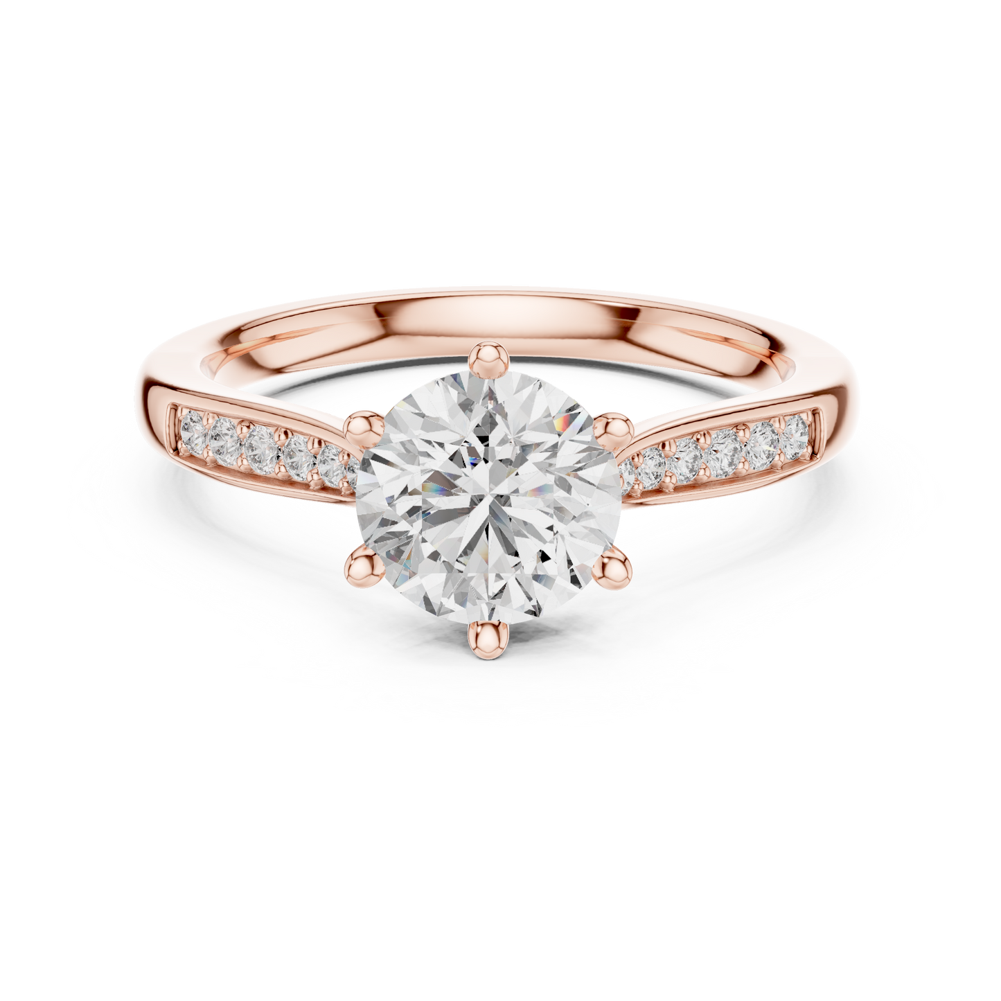Pave Shoulder Engagement Ring