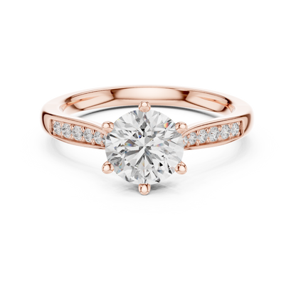 Pave Shoulder Engagement Ring