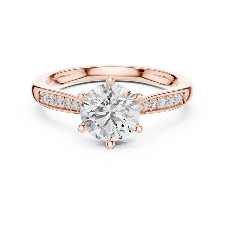 Pave Shoulder Engagement Ring