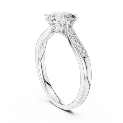 Pave Shoulder Engagement Ring