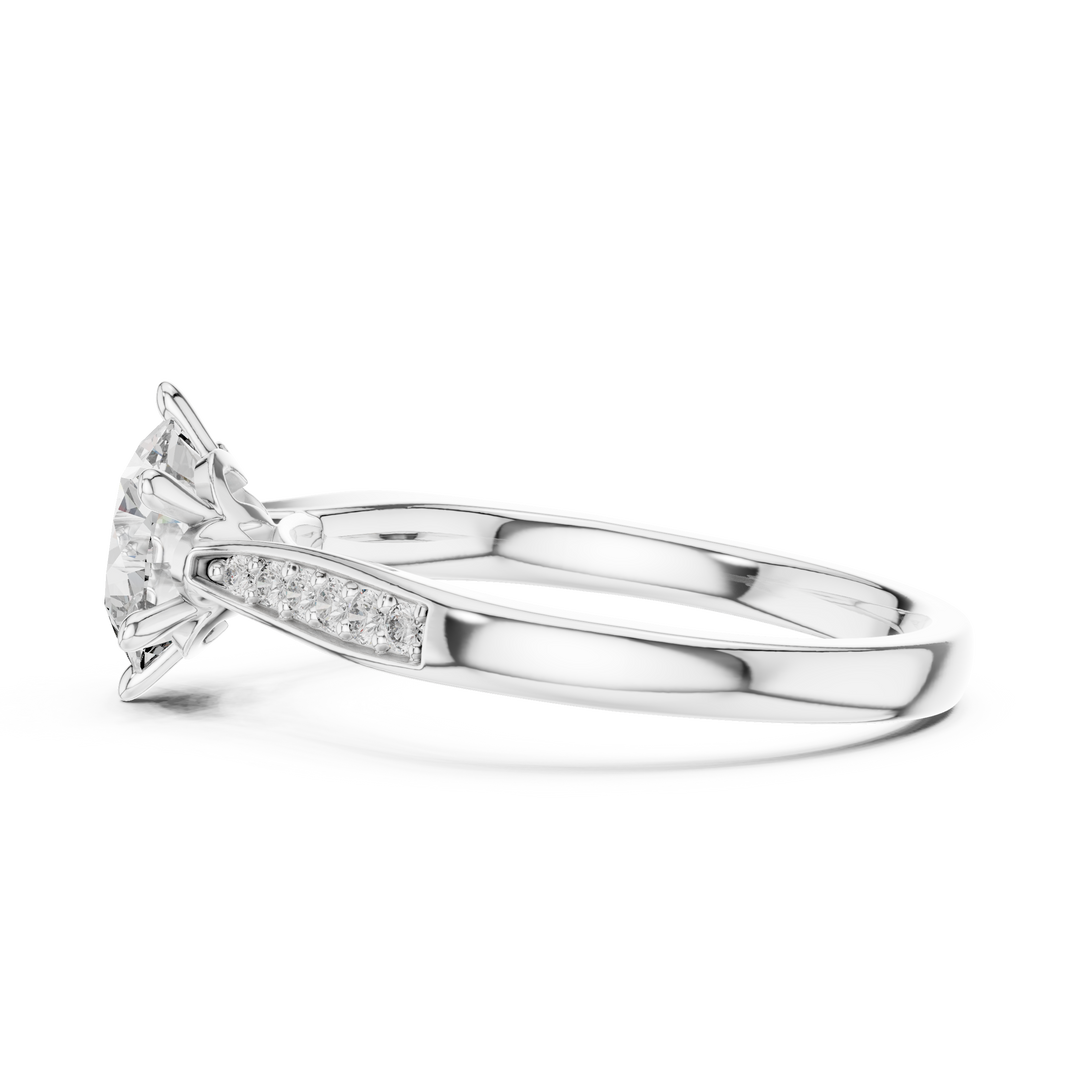 Pave Shoulder Engagement Ring