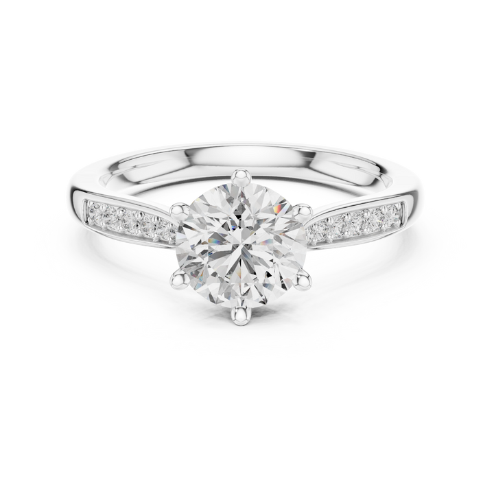 Pave Shoulder Engagement Ring