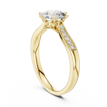 Pave Shoulder Engagement Ring