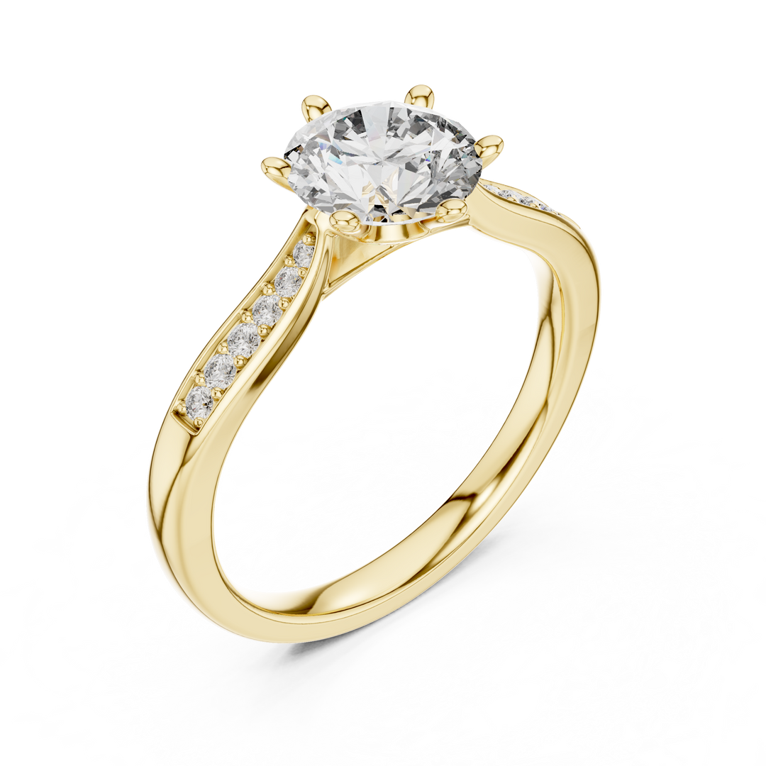 Pave Shoulder Engagement Ring